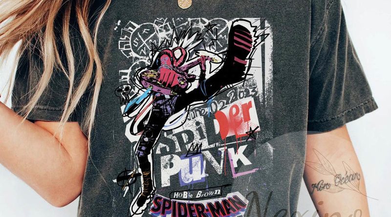 Retro Spider Punk Man Across The Spider Verse Vintage Shirt