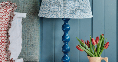 Black and Gold Table Lamps with Blue Lampshades: A Bold Way to Refresh Your Décor